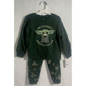 NEW Star Wars Grogu Baby Yoda Toddler Sweatsuit Set/Outfit 4T Free Shipping